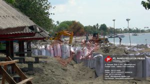 pemasangan geobag di takalar sulawesi selatan
