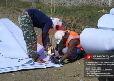 pemasangan geocomposite di cepu