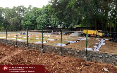 Dokumentasi Pemasangan Non Woven Geotextile, Geogrid, dan HDPE Perforated Pipe Pada Pembangunan Lapangan Berkuda U-Ranch di Jawa Barat