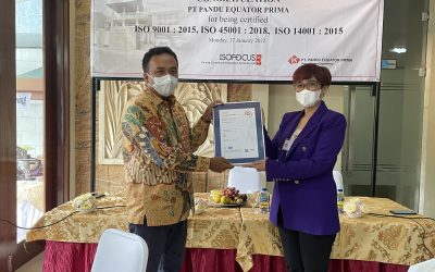 Penyerahan Sertifikat ISO 9001, ISO 45001, ISO 14001 Kepada PT Pandu Equator Prima oleh PT SGS Indonesia